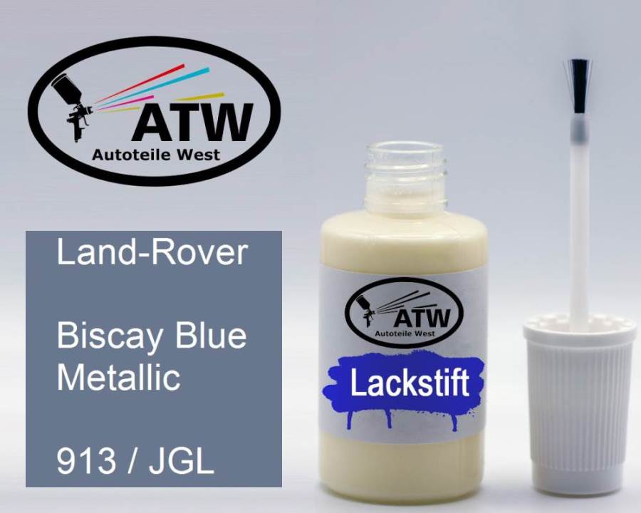 Land-Rover, Biscay Blue Metallic, 913 / JGL: 20ml Lackstift, von ATW Autoteile West.